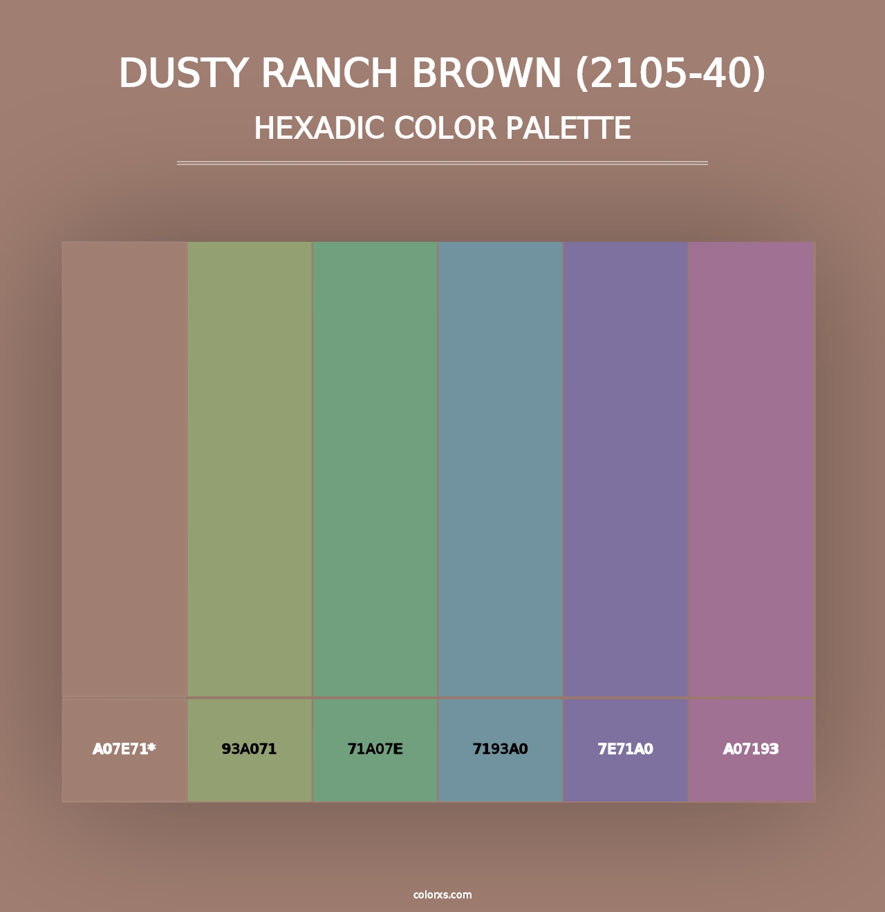 Dusty Ranch Brown (2105-40) - Hexadic Color Palette