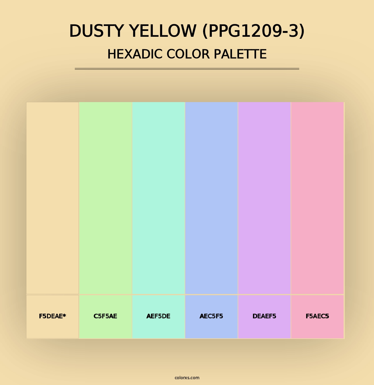 Dusty Yellow (PPG1209-3) - Hexadic Color Palette