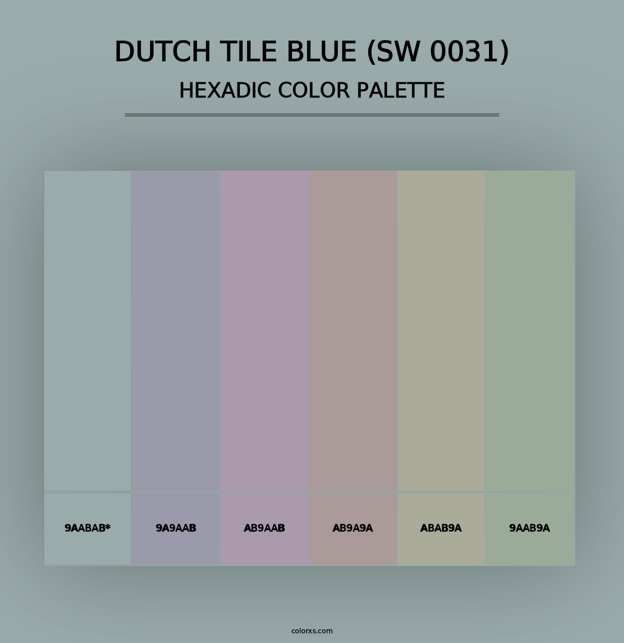 Dutch Tile Blue (SW 0031) - Hexadic Color Palette