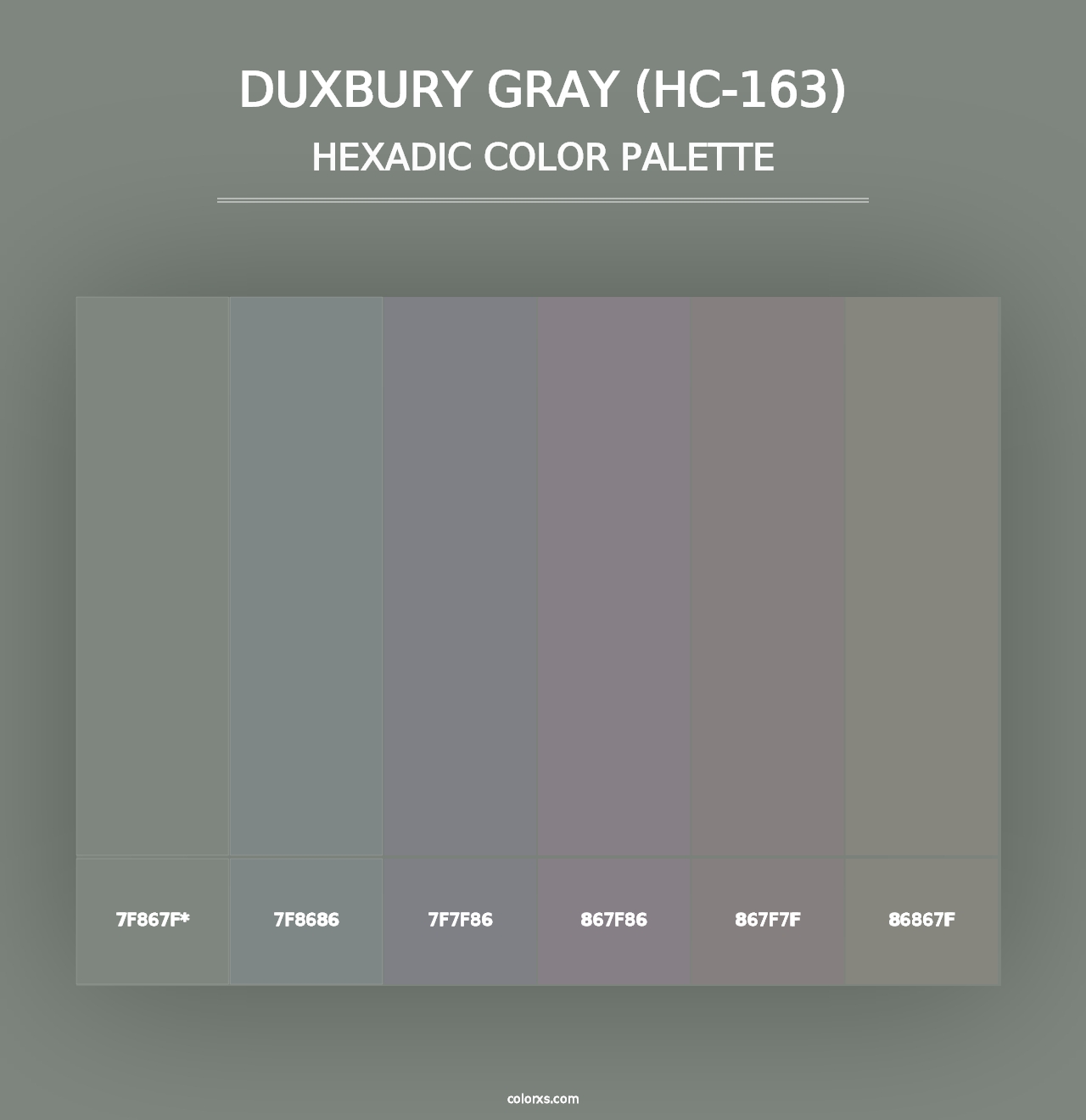 Duxbury Gray (HC-163) - Hexadic Color Palette