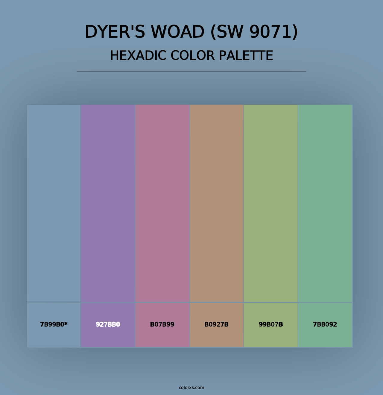 Dyer's Woad (SW 9071) - Hexadic Color Palette