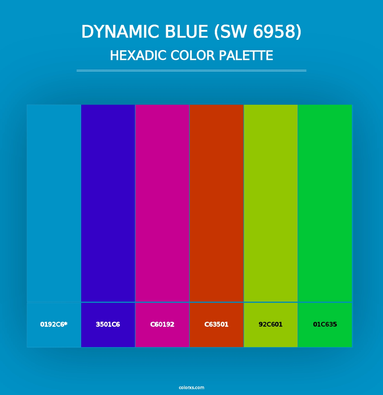 Dynamic Blue (SW 6958) - Hexadic Color Palette