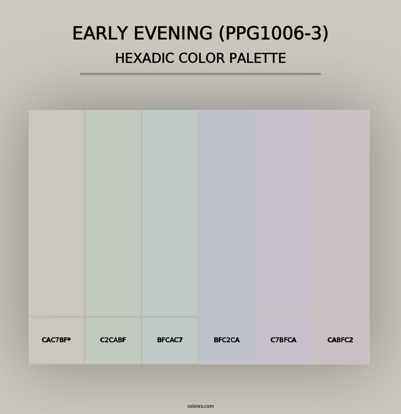 Early Evening (PPG1006-3) - Hexadic Color Palette