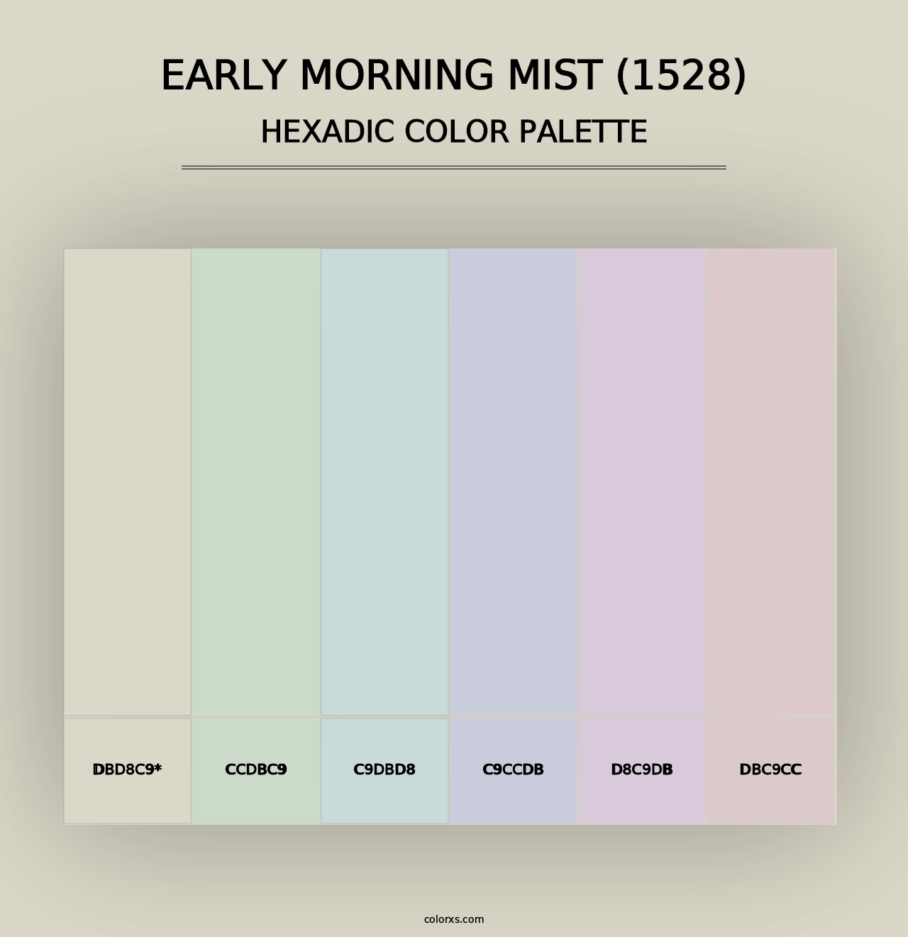 Early Morning Mist (1528) - Hexadic Color Palette