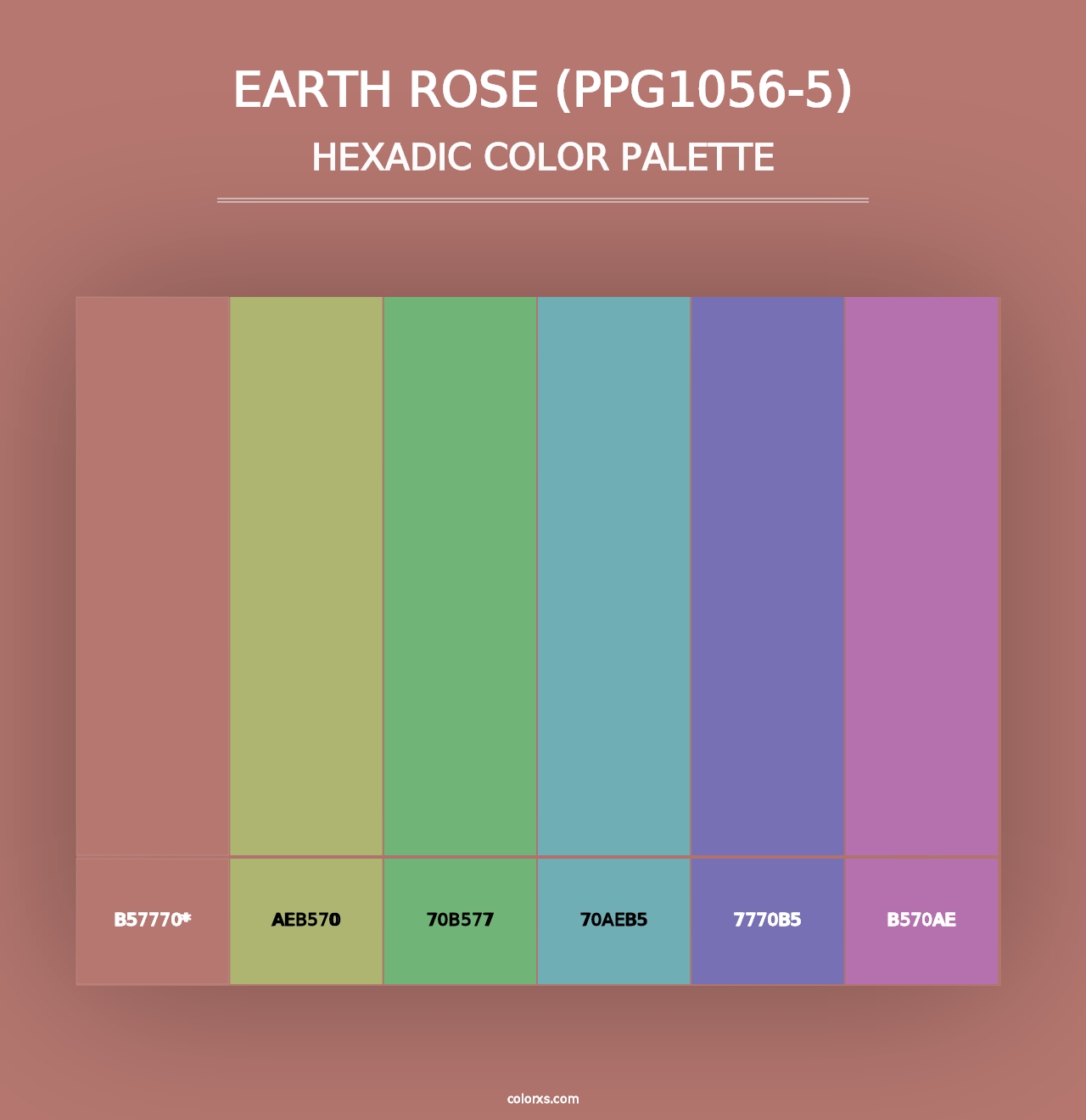 Earth Rose (PPG1056-5) - Hexadic Color Palette