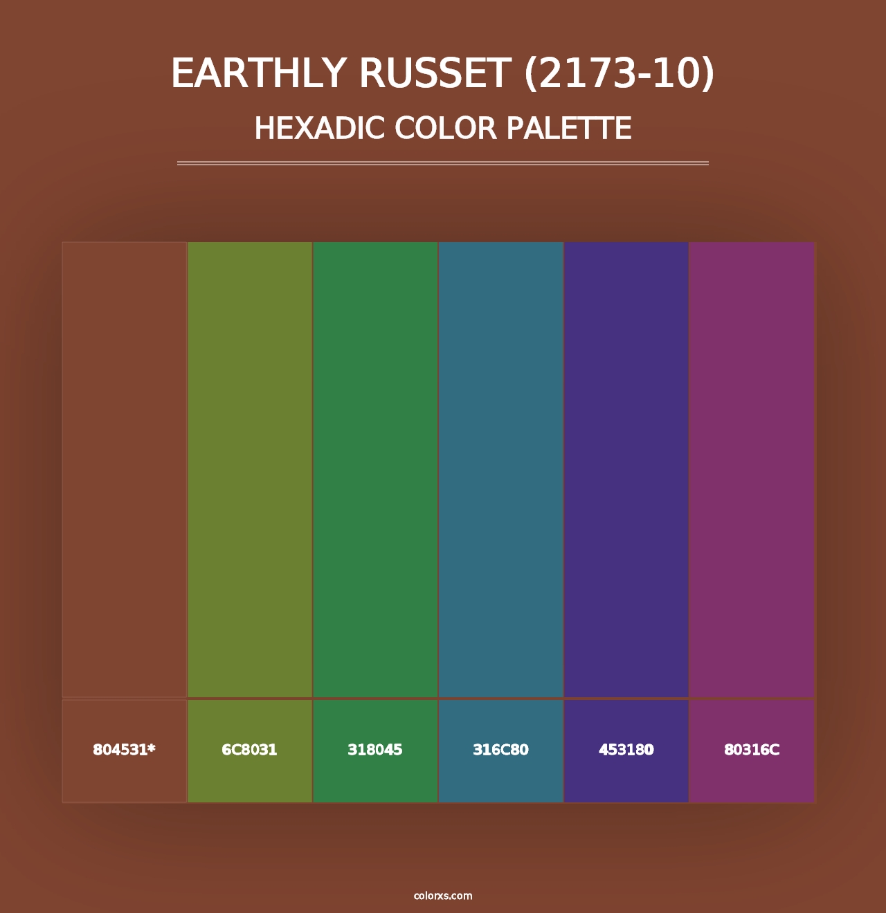 Earthly Russet (2173-10) - Hexadic Color Palette