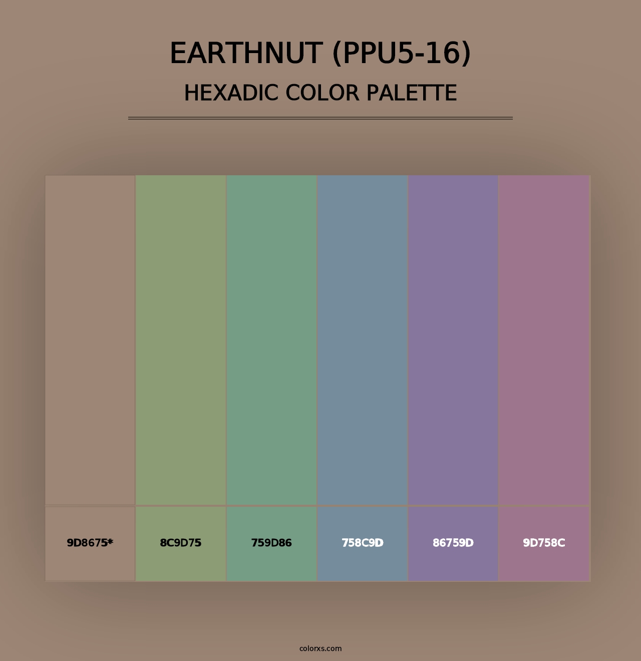 Earthnut (PPU5-16) - Hexadic Color Palette