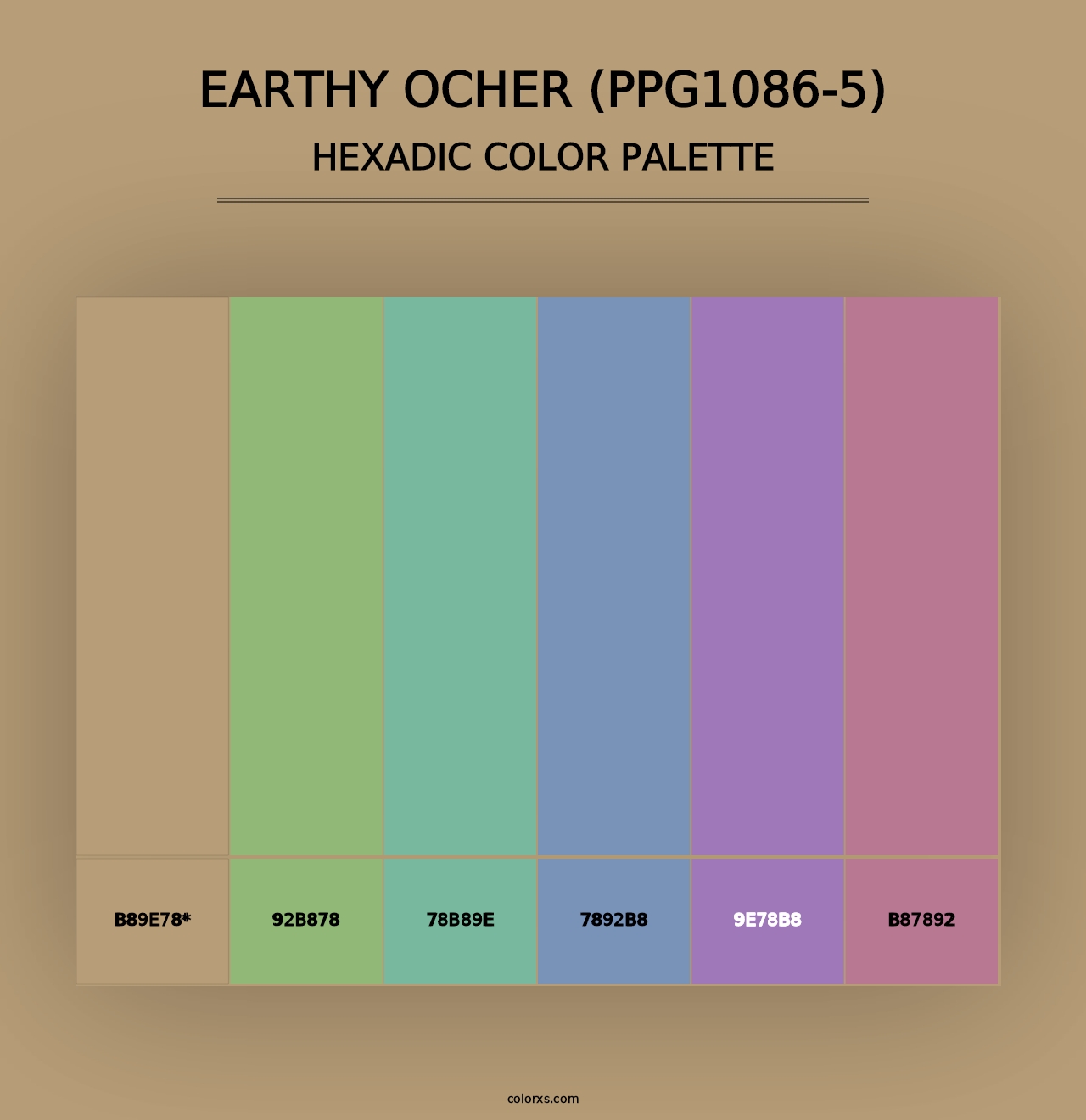 Earthy Ocher (PPG1086-5) - Hexadic Color Palette