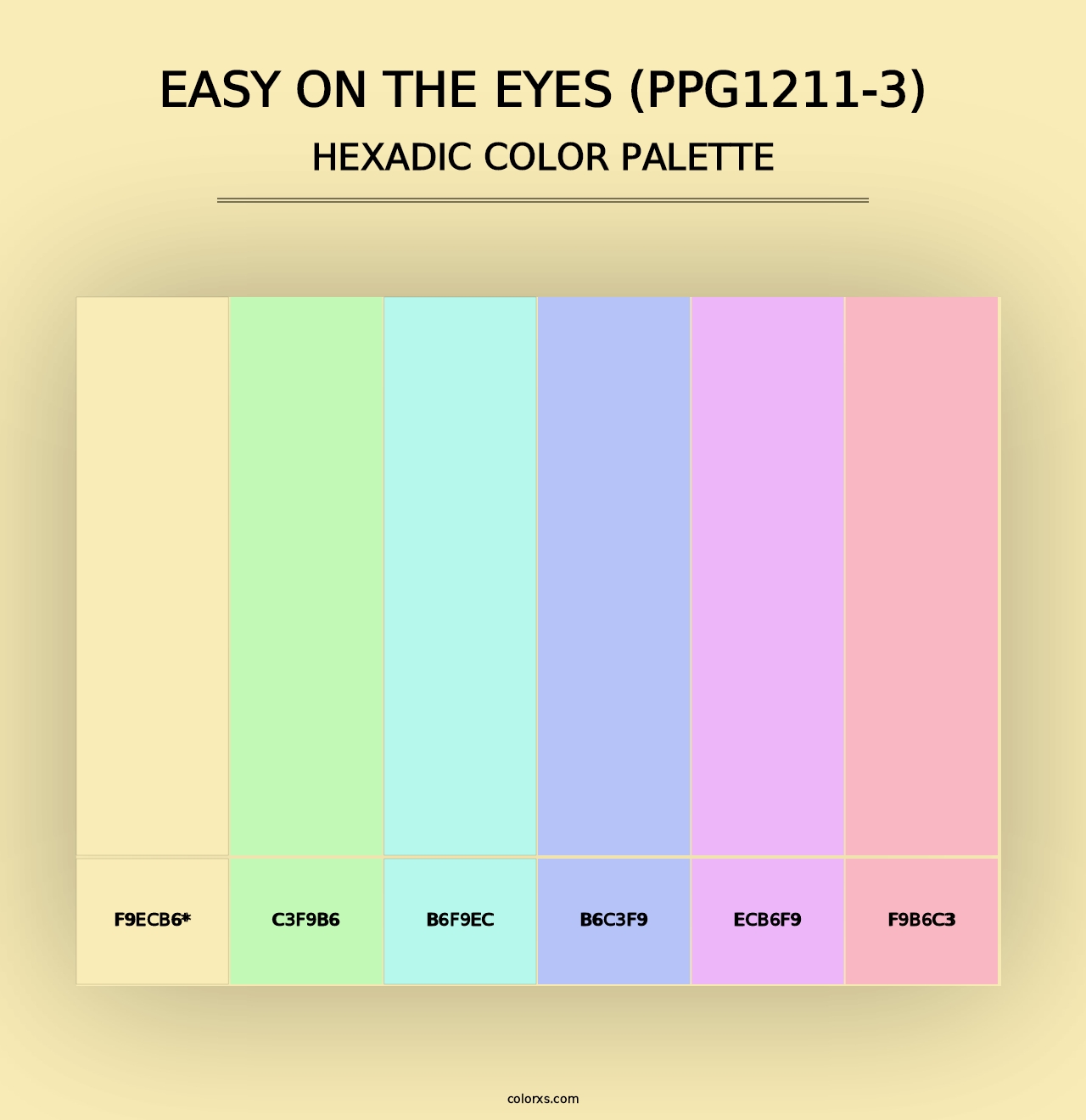 Easy On The Eyes (PPG1211-3) - Hexadic Color Palette