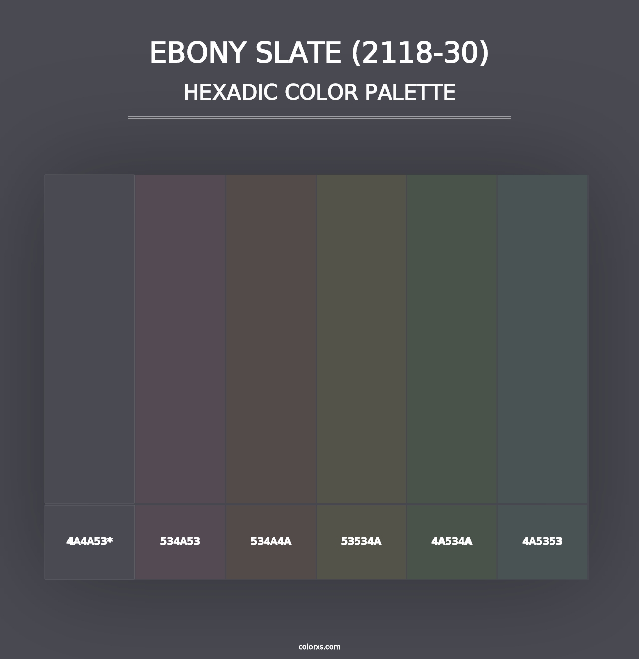 Ebony Slate (2118-30) - Hexadic Color Palette