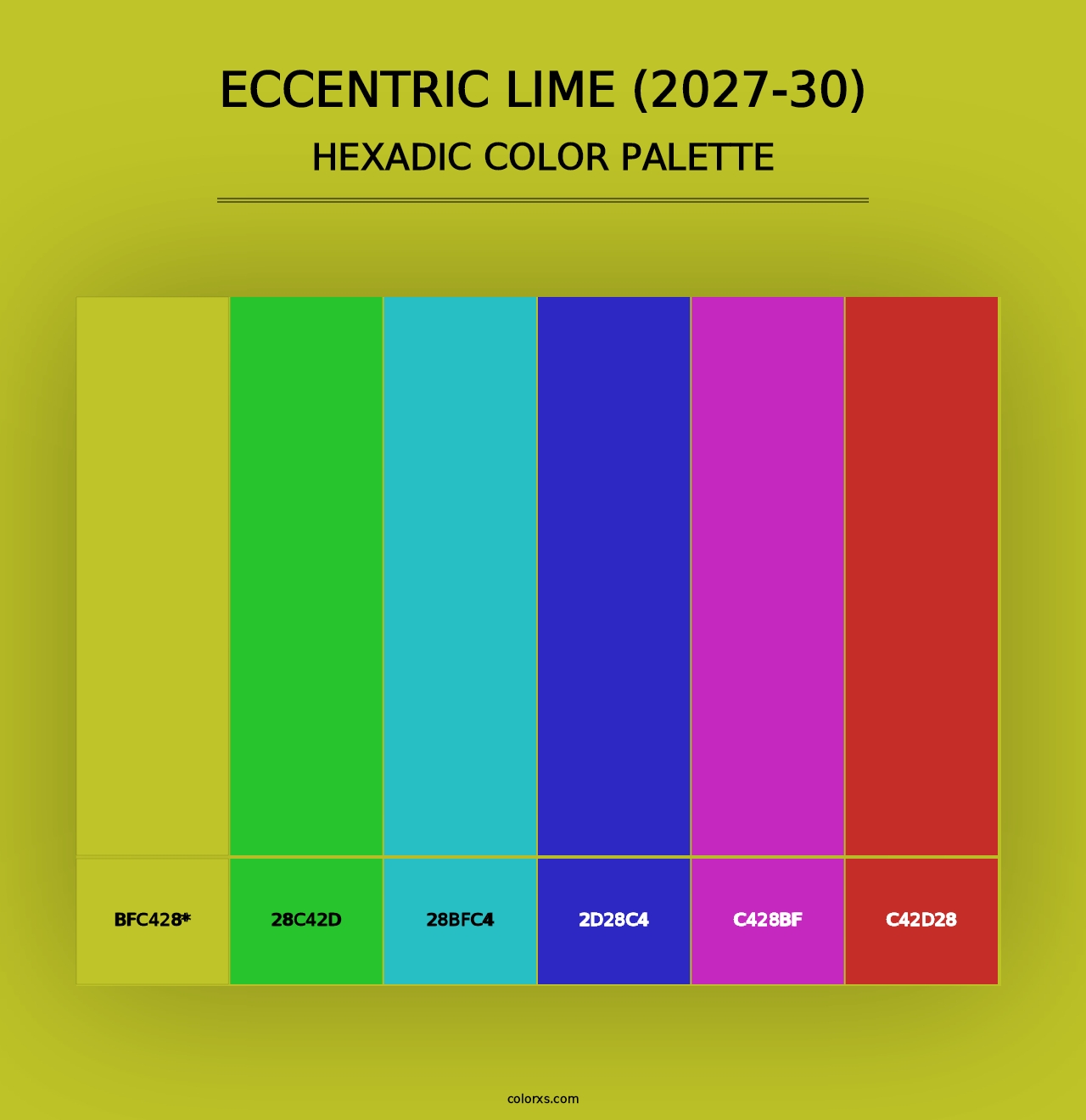 Eccentric Lime (2027-30) - Hexadic Color Palette