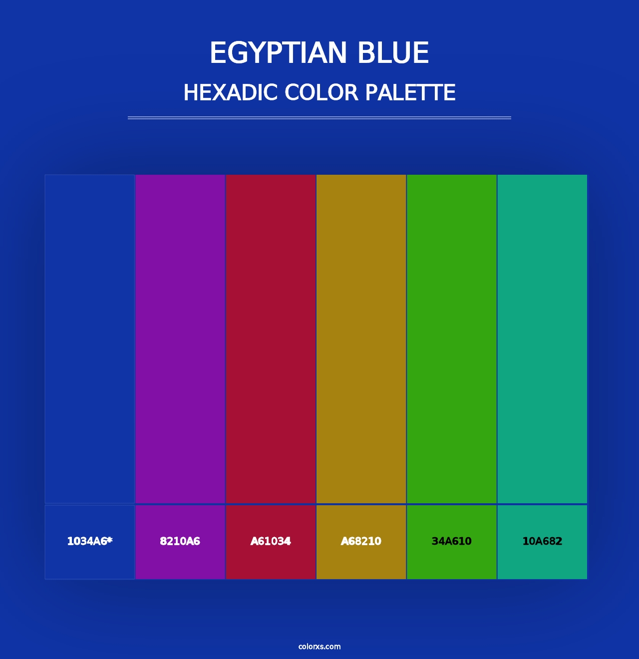 Egyptian blue - Hexadic Color Palette