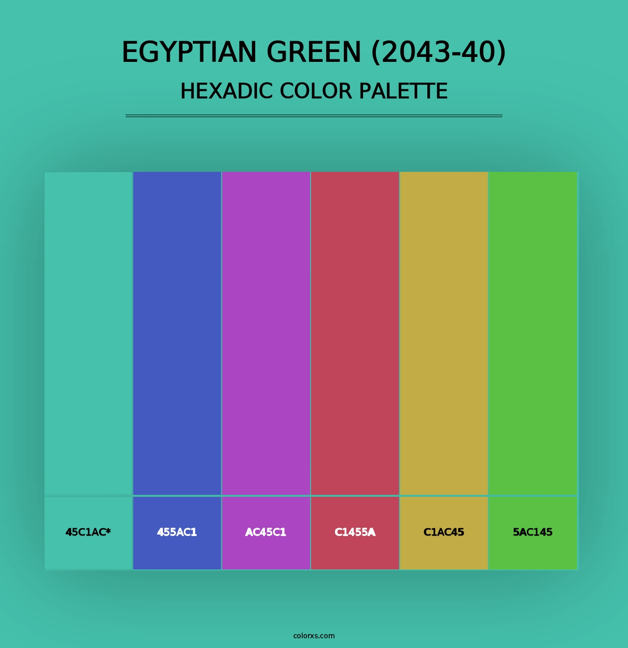 Egyptian Green (2043-40) - Hexadic Color Palette