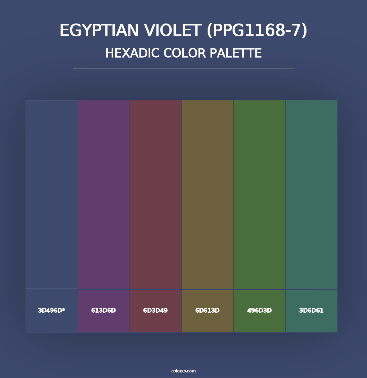 Egyptian Violet (PPG1168-7) - Hexadic Color Palette