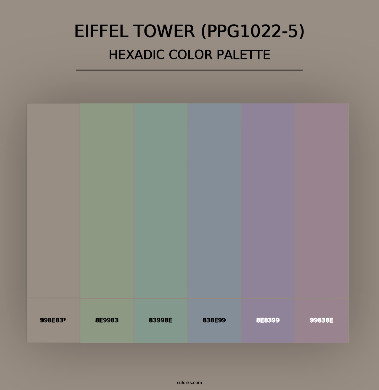 Eiffel Tower (PPG1022-5) - Hexadic Color Palette