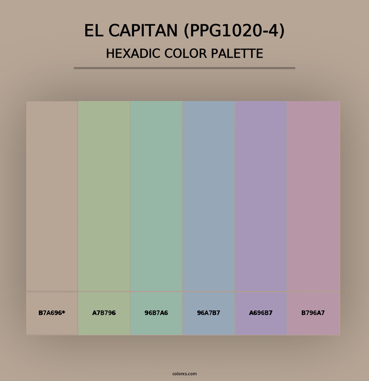 El Capitan (PPG1020-4) - Hexadic Color Palette