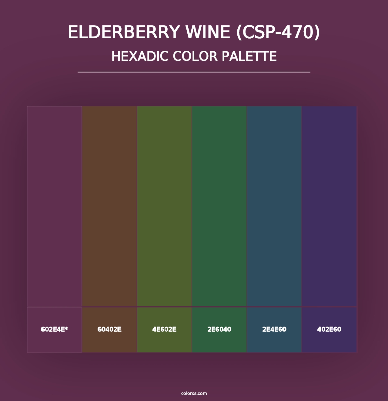 Elderberry Wine (CSP-470) - Hexadic Color Palette