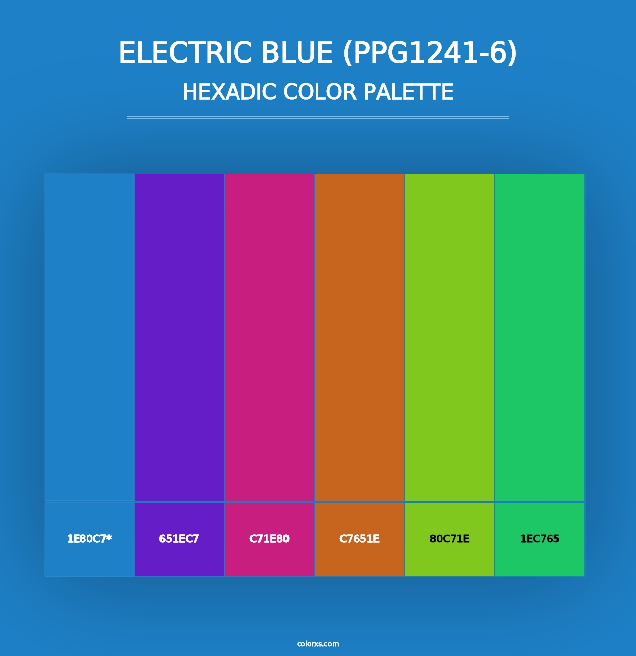 Electric Blue (PPG1241-6) - Hexadic Color Palette