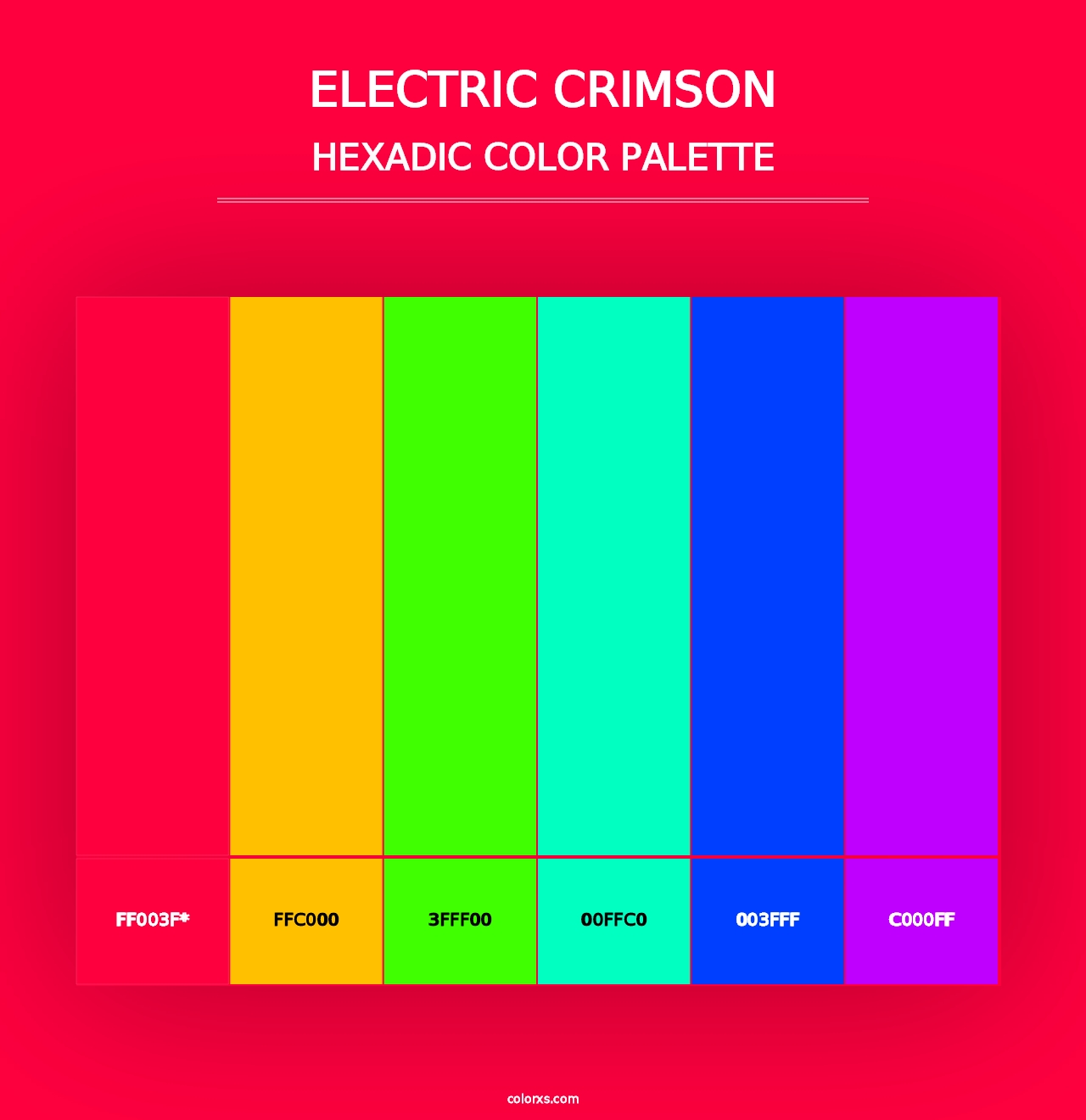 Electric Crimson - Hexadic Color Palette