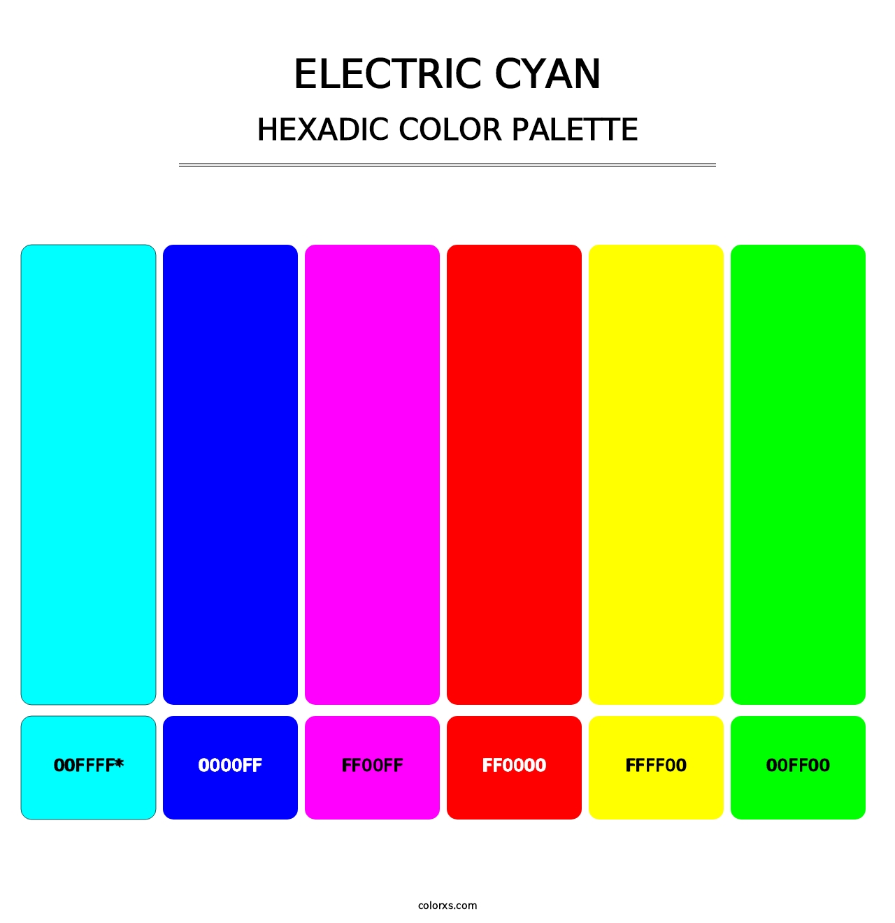 Electric Cyan - Hexadic Color Palette