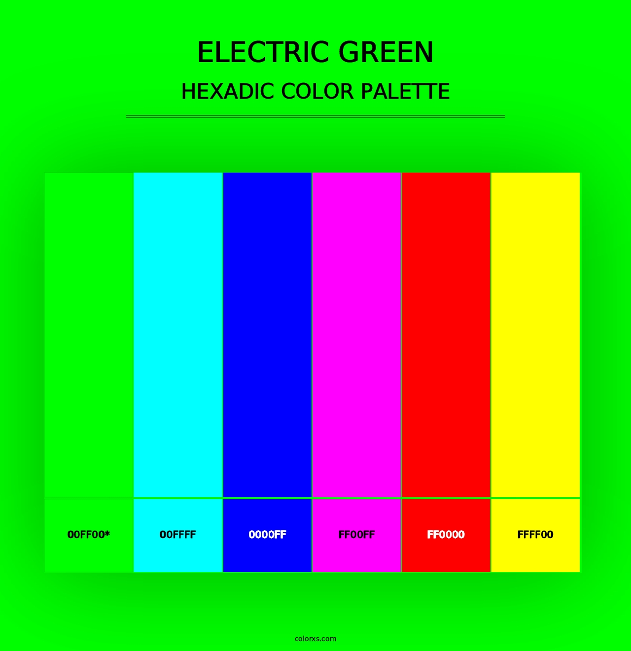 Electric Green - Hexadic Color Palette