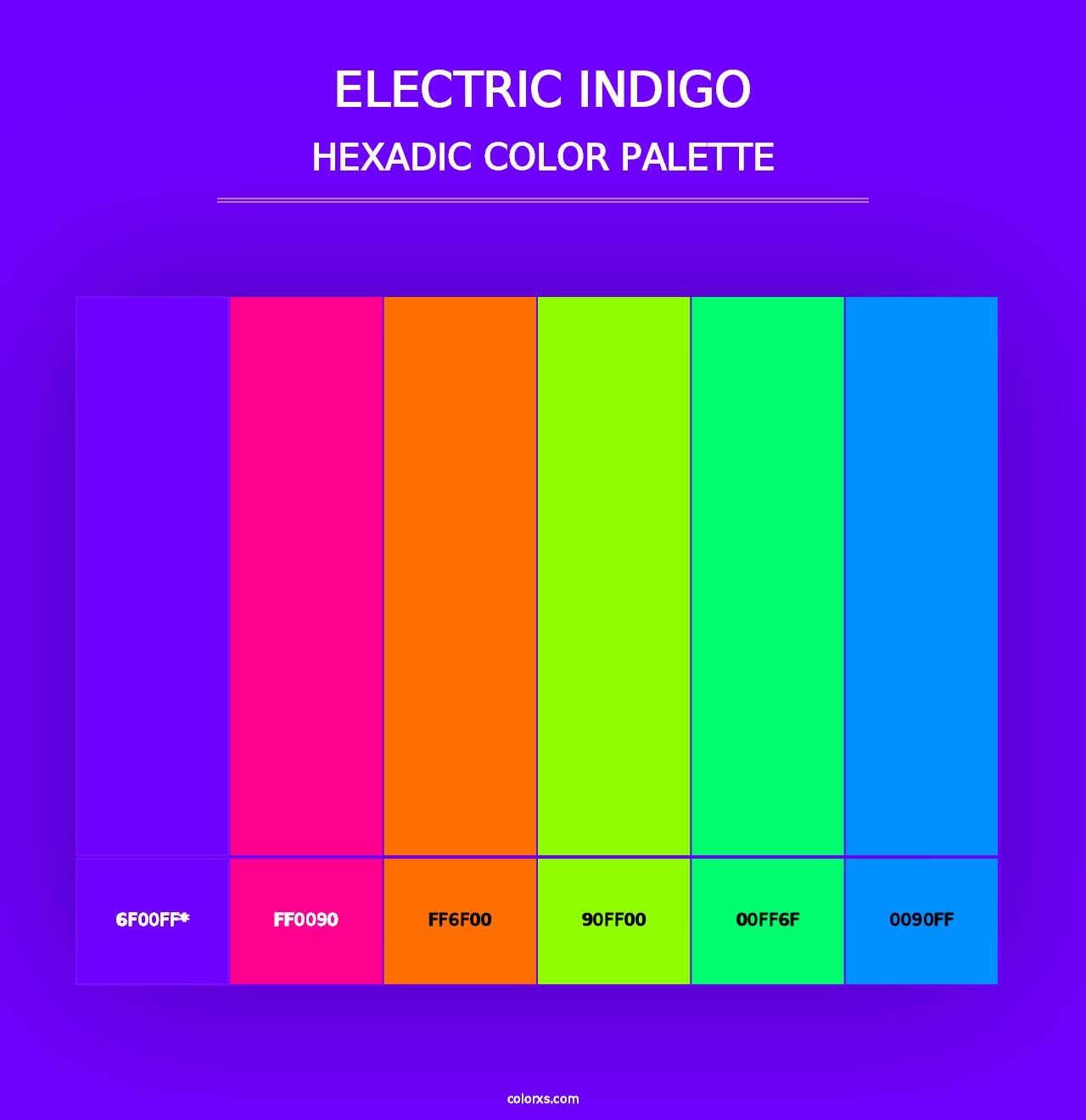 Electric indigo - Hexadic Color Palette