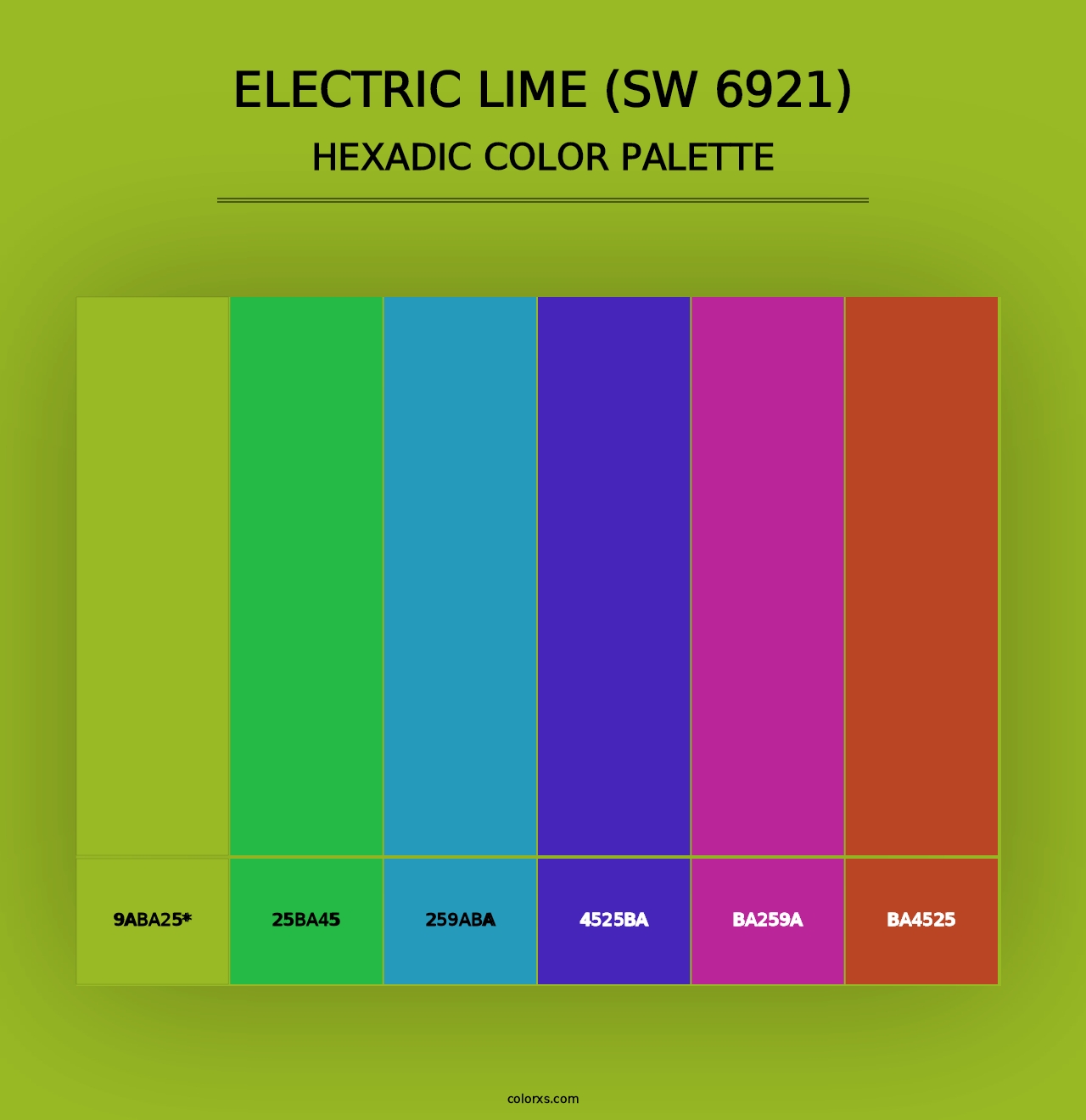 Electric Lime (SW 6921) - Hexadic Color Palette