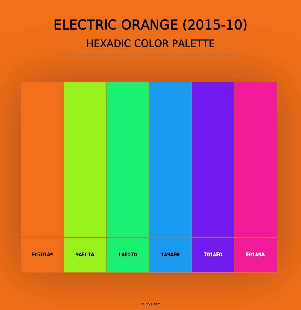 Electric Orange (2015-10) - Hexadic Color Palette