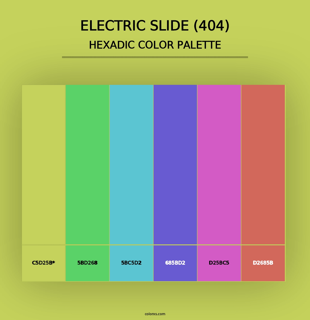 Electric Slide (404) - Hexadic Color Palette