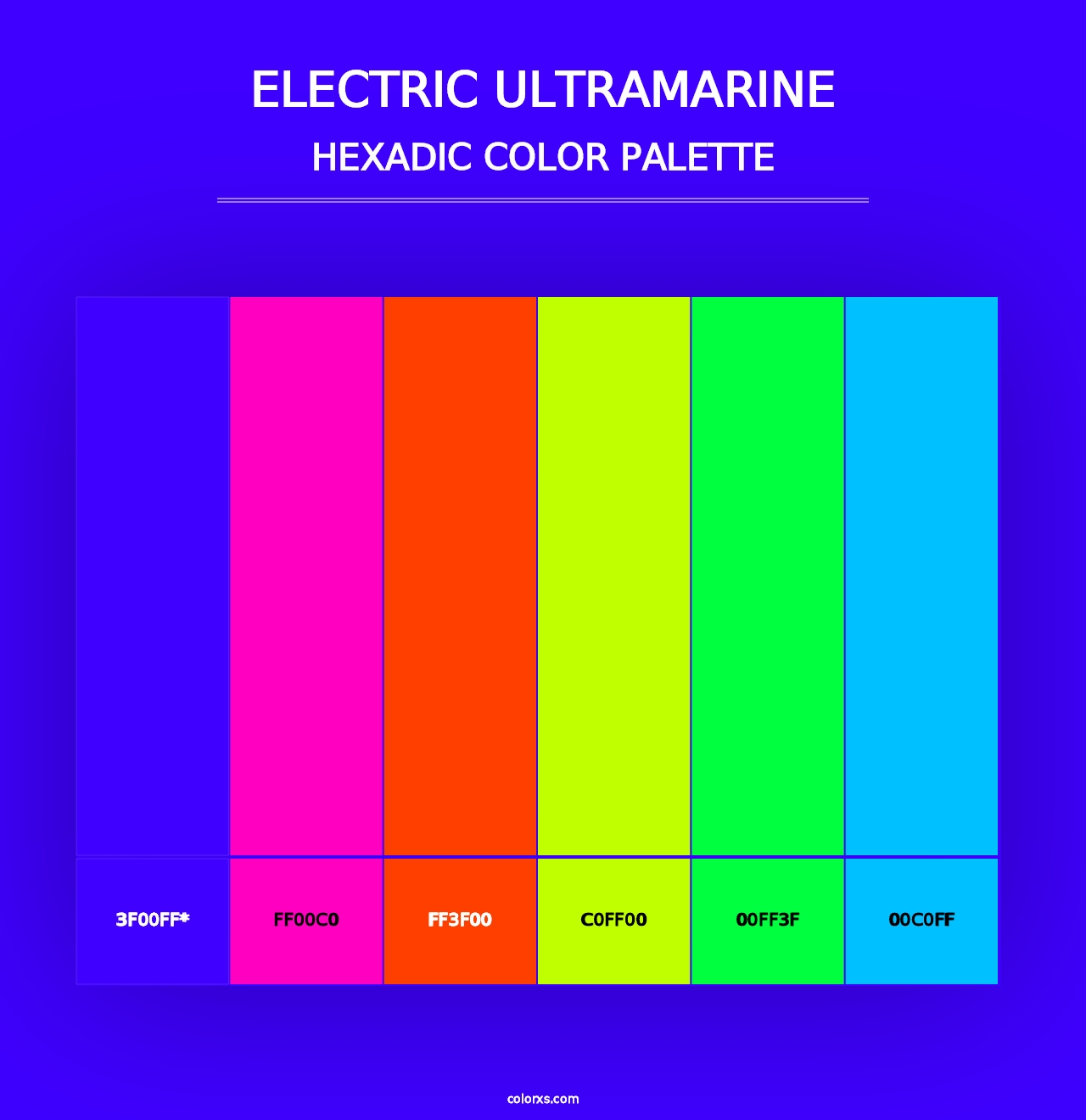 Electric Ultramarine - Hexadic Color Palette