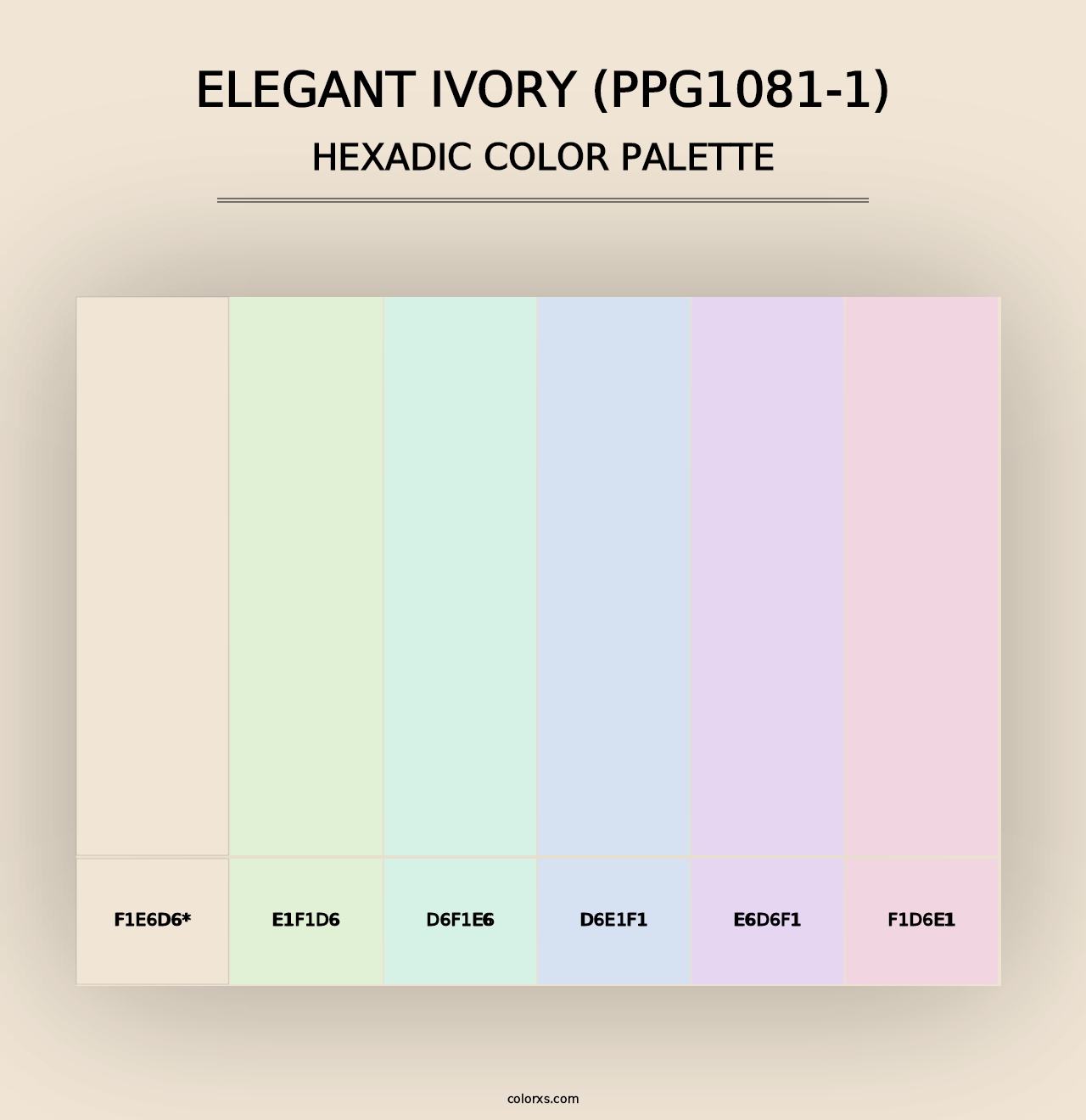 Elegant Ivory (PPG1081-1) - Hexadic Color Palette