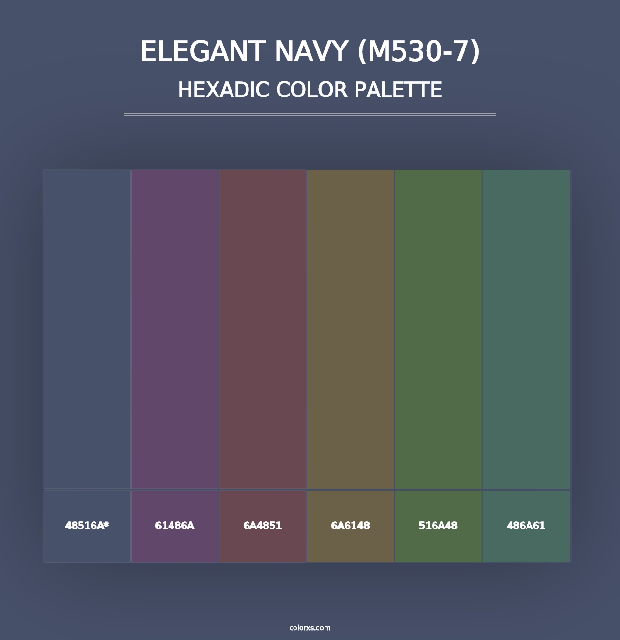 Elegant Navy (M530-7) - Hexadic Color Palette