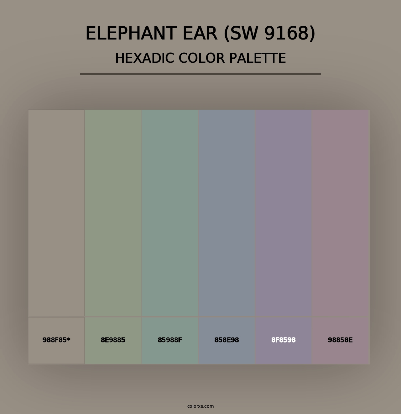 Elephant Ear (SW 9168) - Hexadic Color Palette