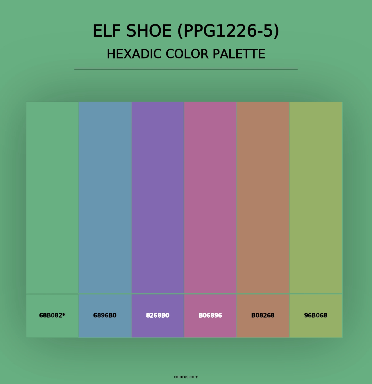 Elf Shoe (PPG1226-5) - Hexadic Color Palette