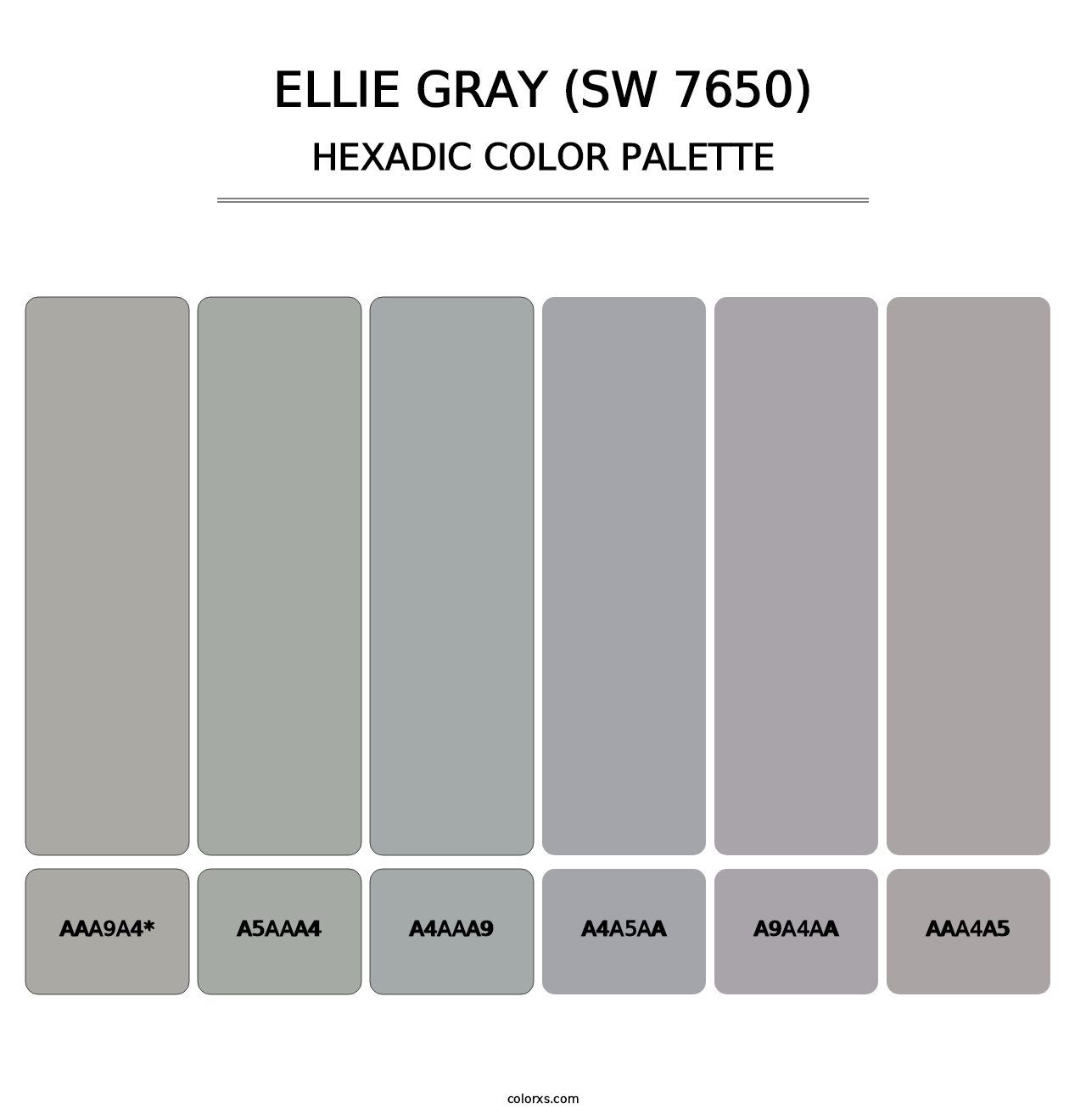 Ellie Gray (SW 7650) - Hexadic Color Palette