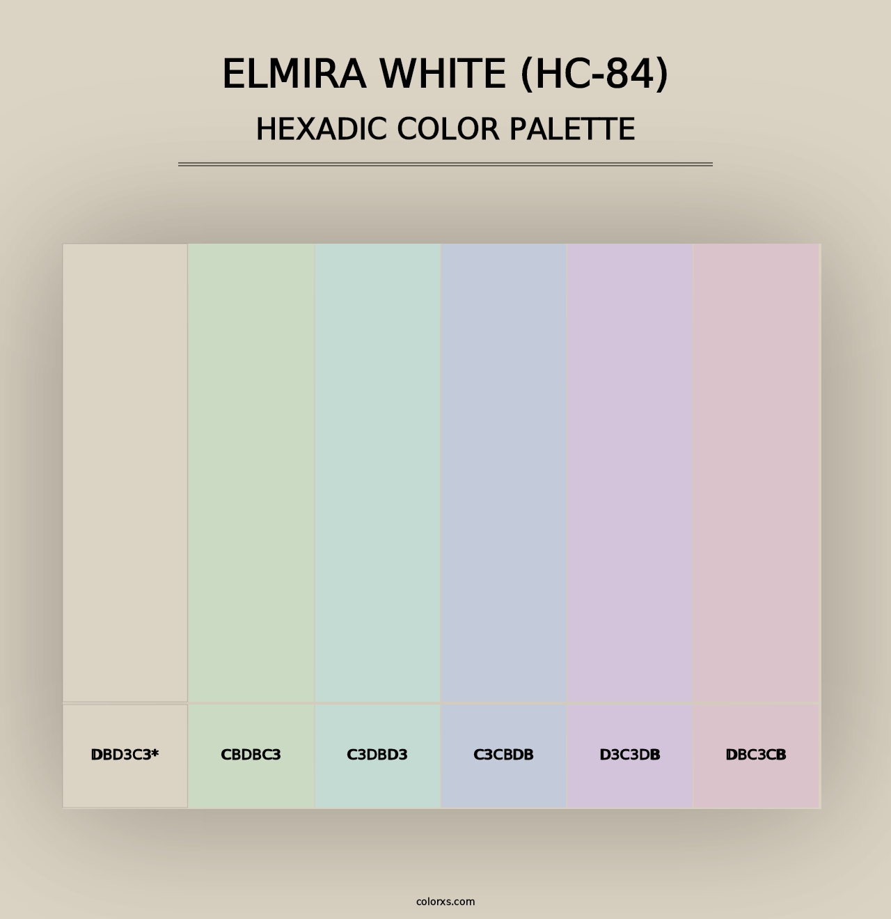 Elmira White (HC-84) - Hexadic Color Palette