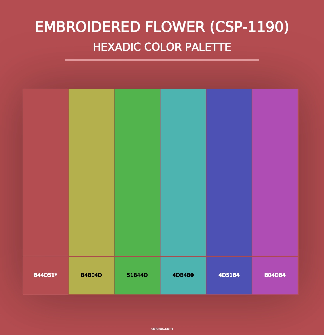 Embroidered Flower (CSP-1190) - Hexadic Color Palette