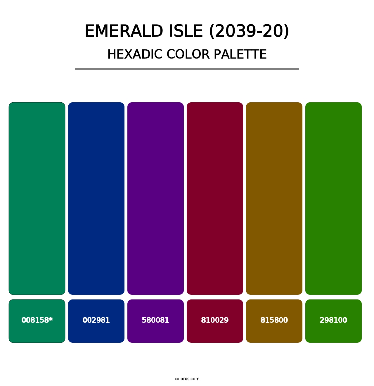 Emerald Isle (2039-20) - Hexadic Color Palette