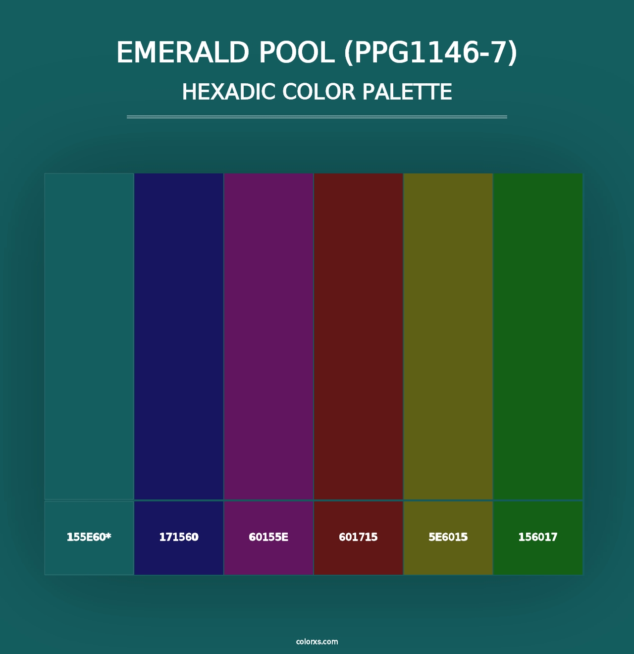 Emerald Pool (PPG1146-7) - Hexadic Color Palette