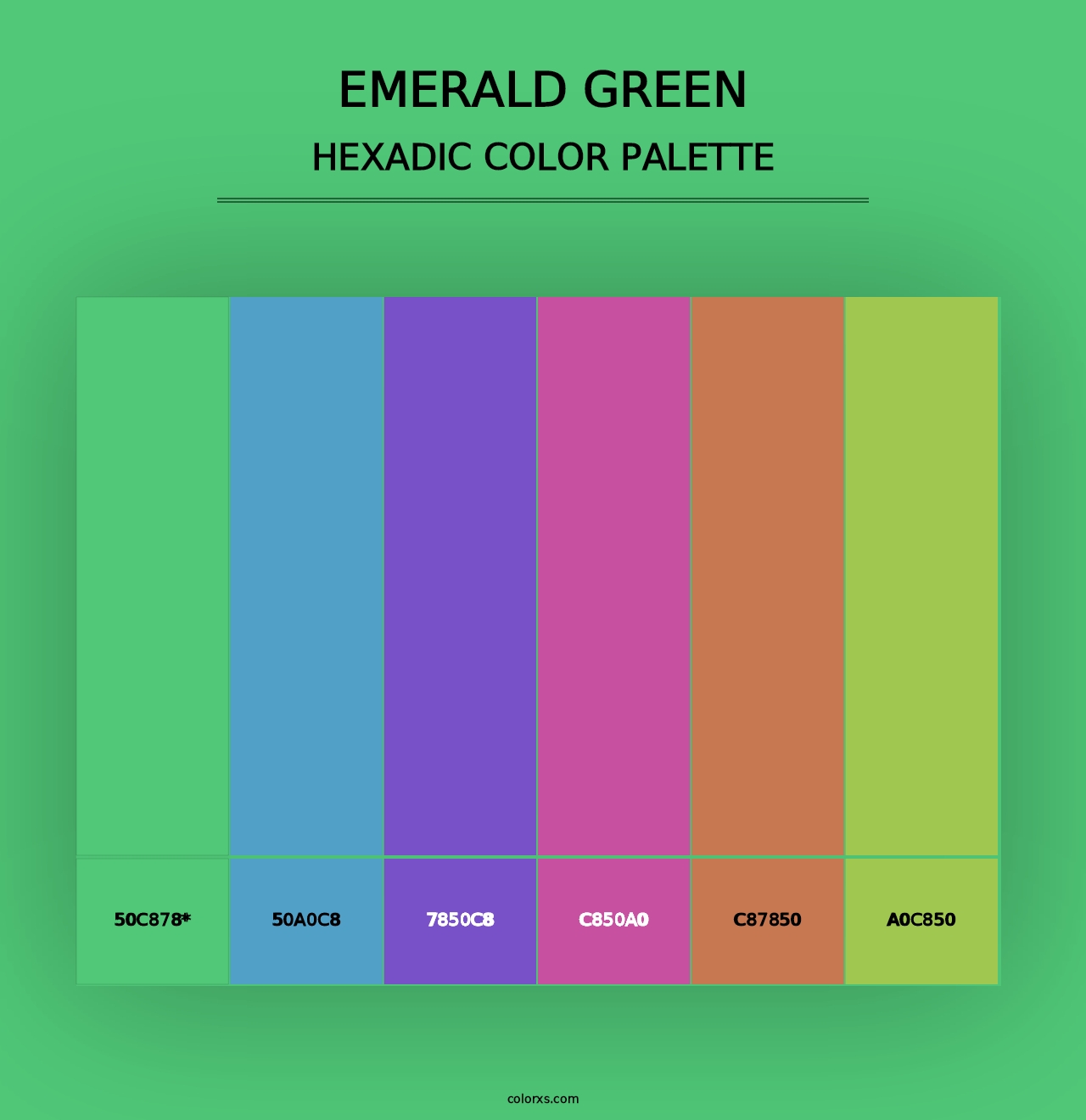 Emerald Green - Hexadic Color Palette