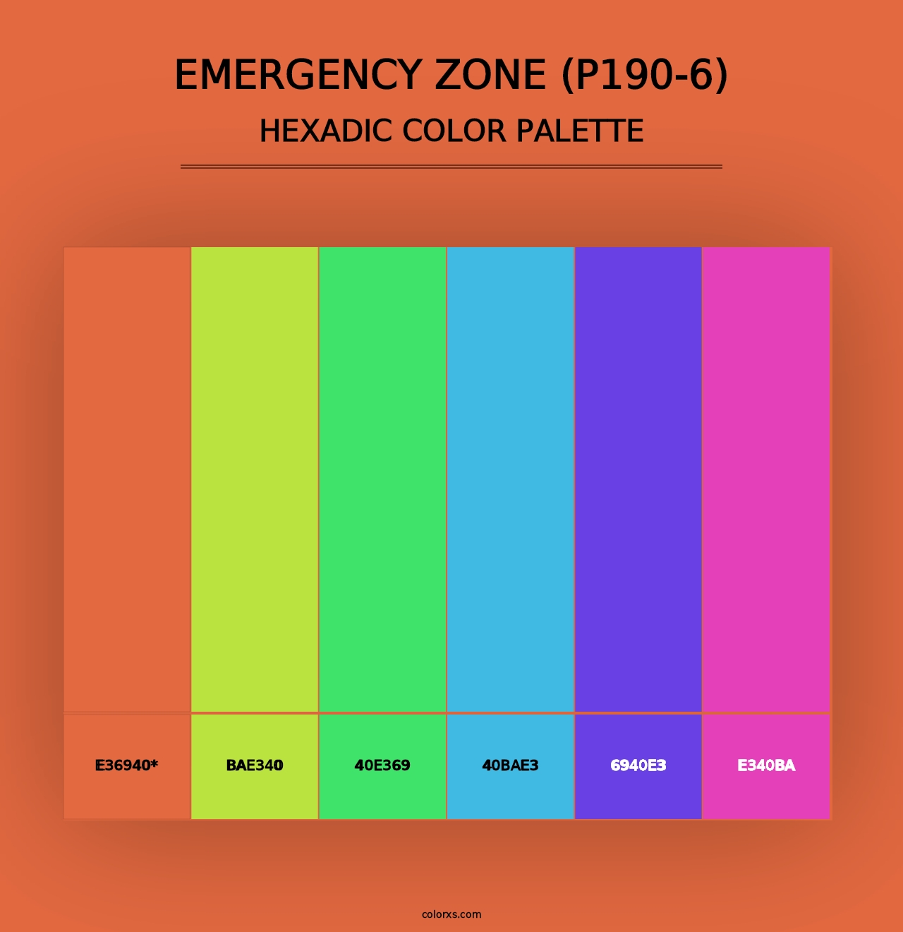 Emergency Zone (P190-6) - Hexadic Color Palette