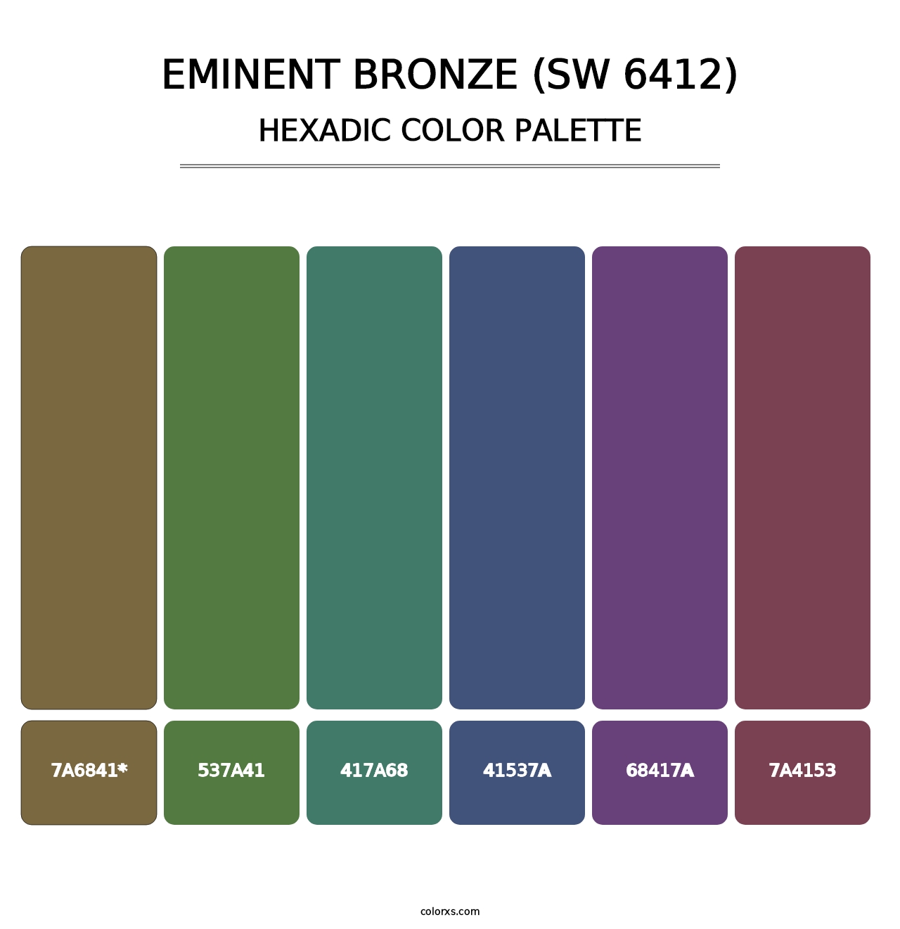 Eminent Bronze (SW 6412) - Hexadic Color Palette