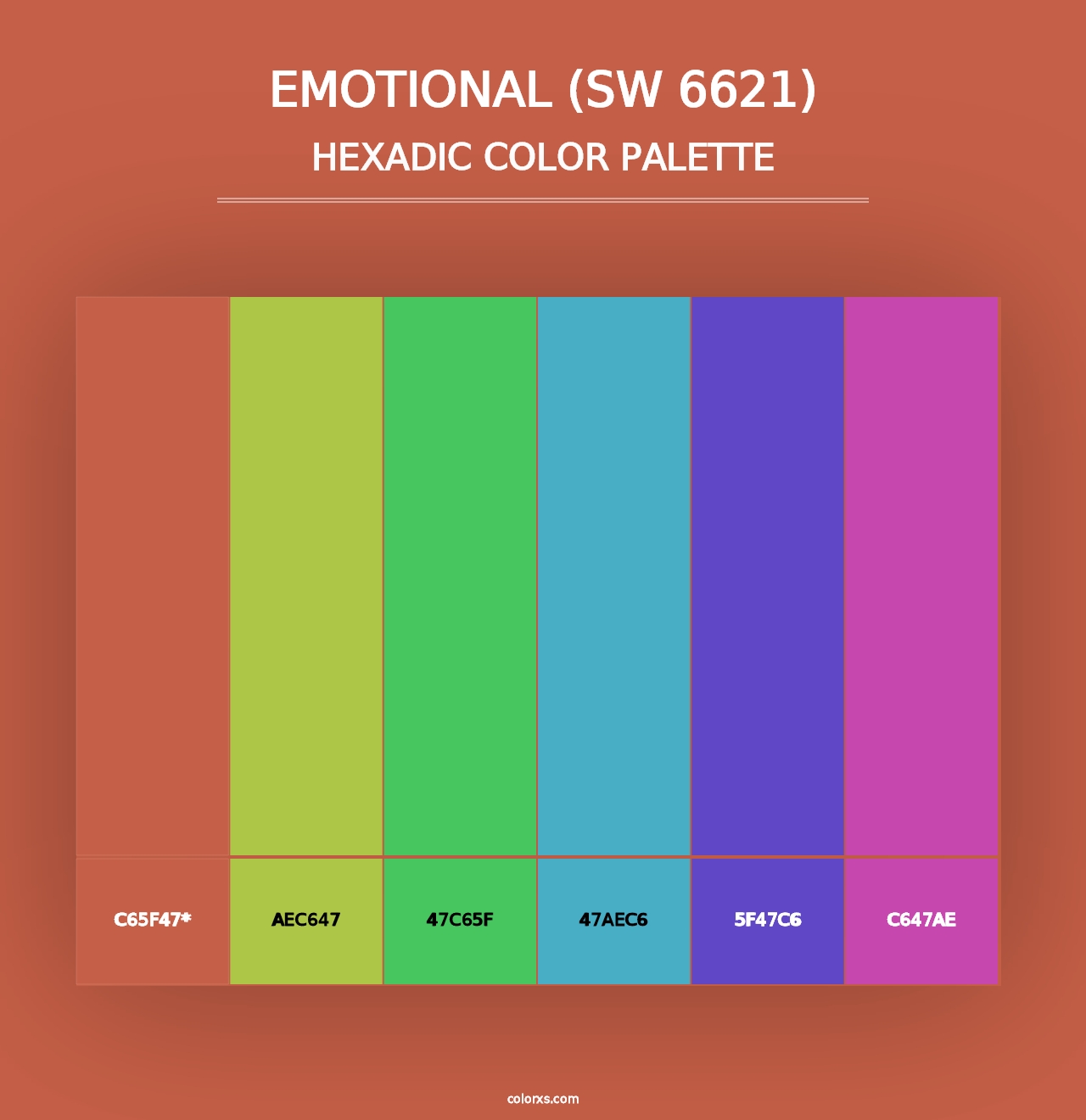 Emotional (SW 6621) - Hexadic Color Palette