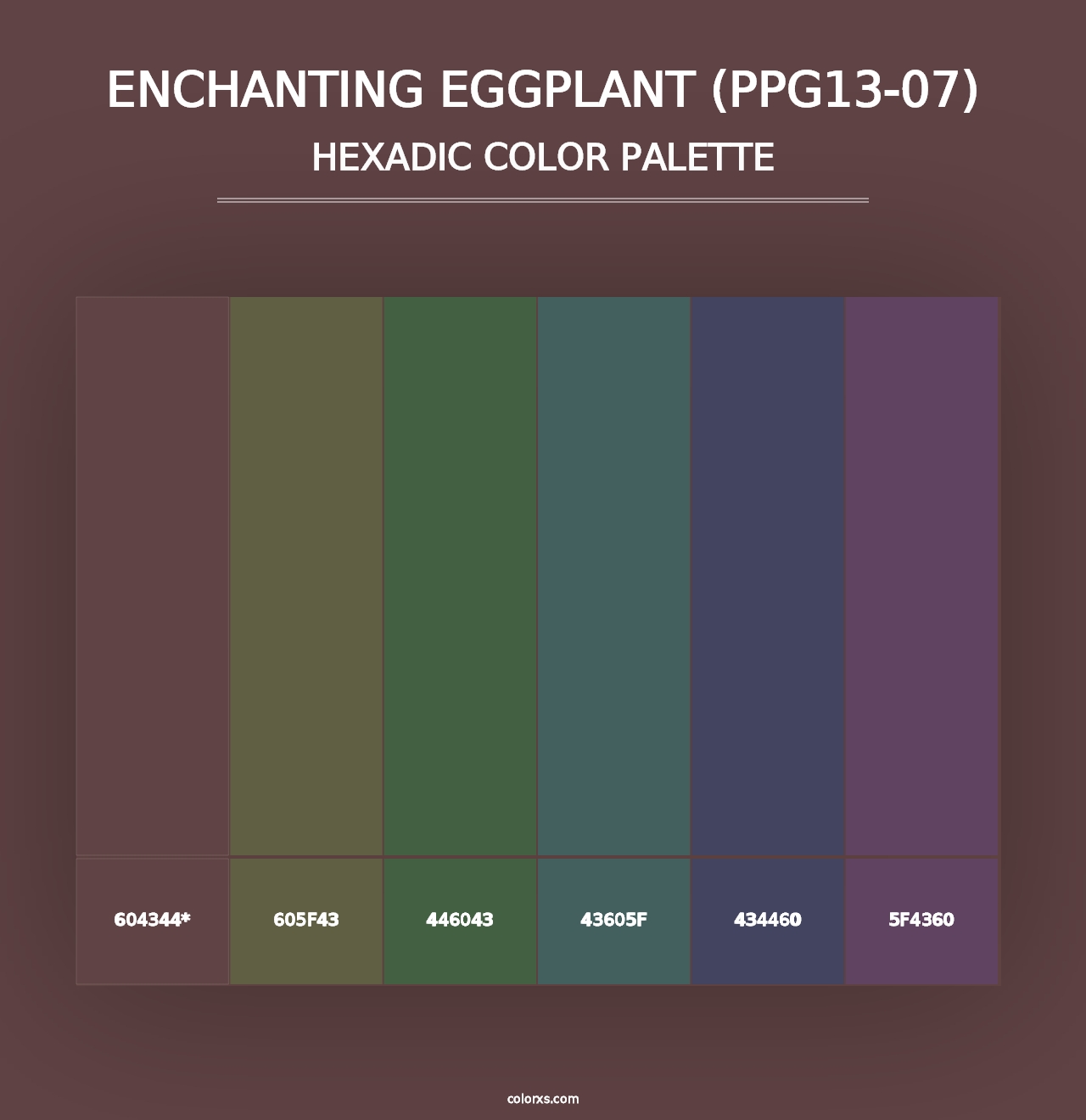 Enchanting Eggplant (PPG13-07) - Hexadic Color Palette