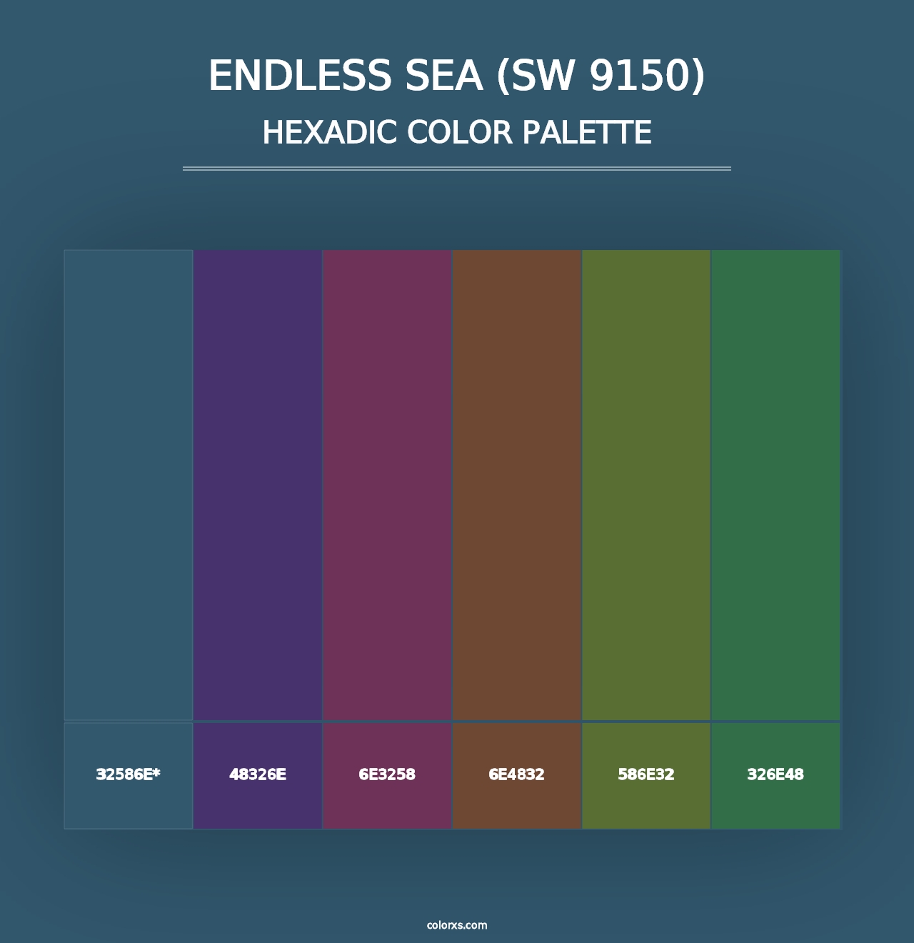 Endless Sea (SW 9150) - Hexadic Color Palette