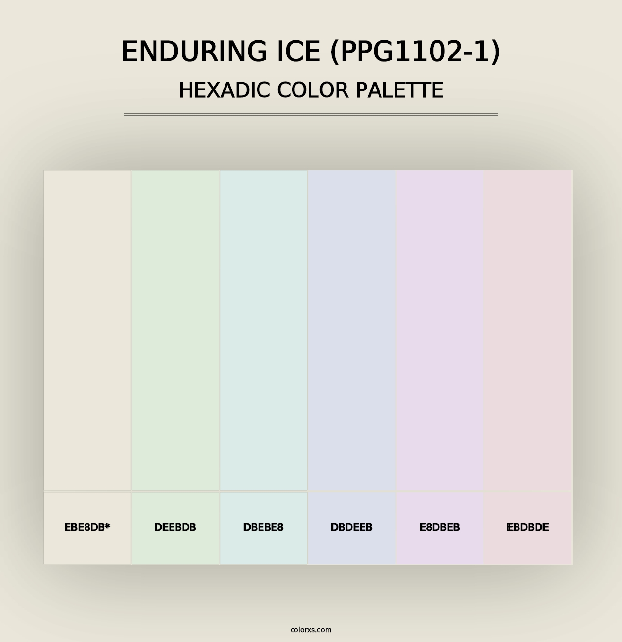 Enduring Ice (PPG1102-1) - Hexadic Color Palette