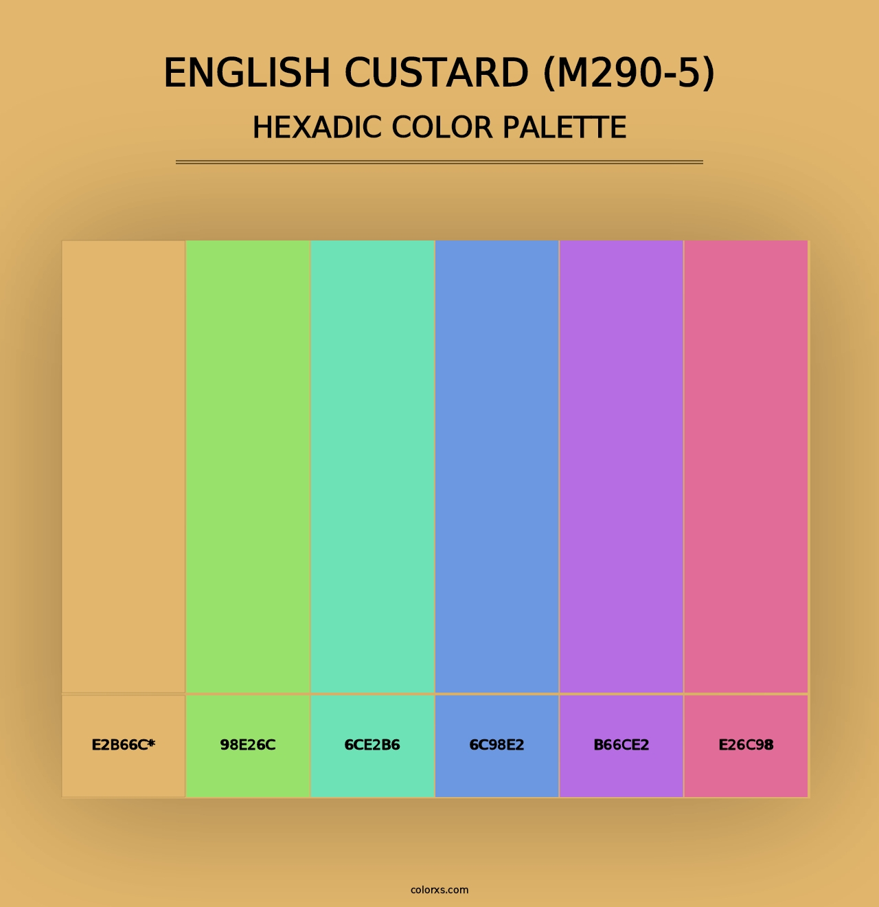 English Custard (M290-5) - Hexadic Color Palette