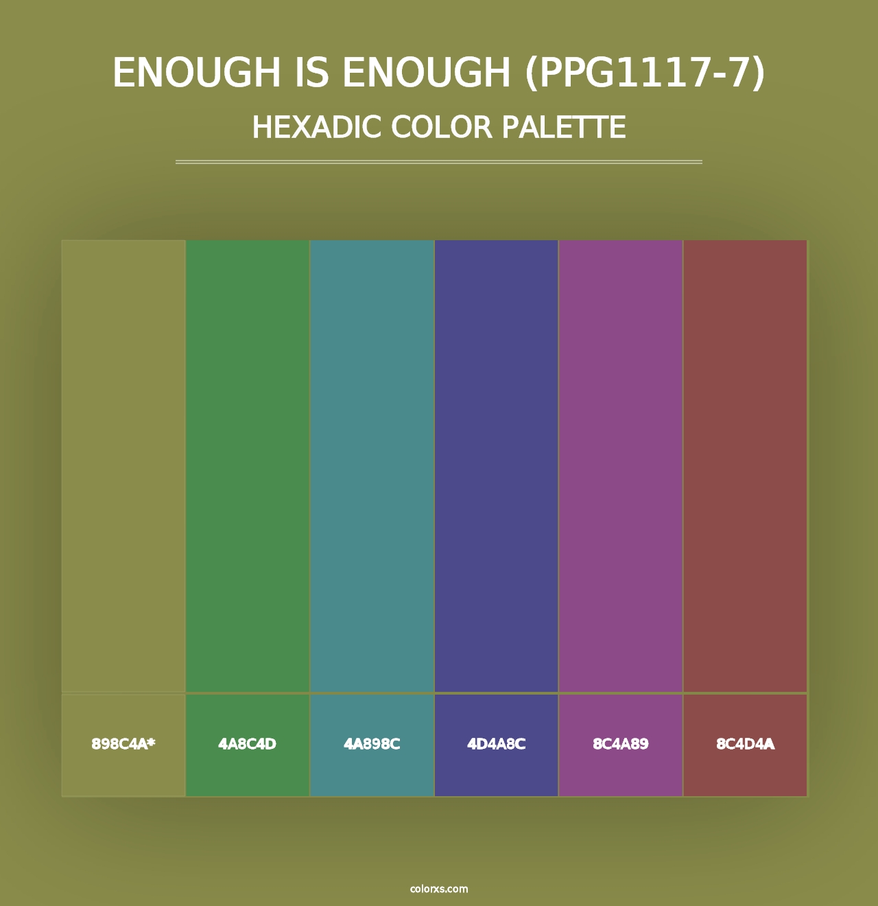 Enough Is Enough (PPG1117-7) - Hexadic Color Palette