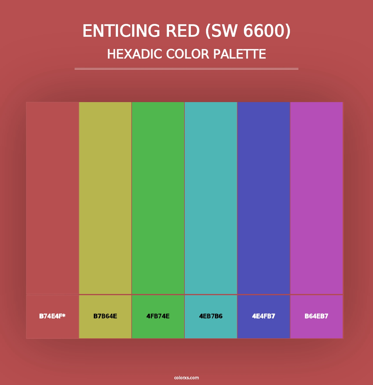 Enticing Red (SW 6600) - Hexadic Color Palette