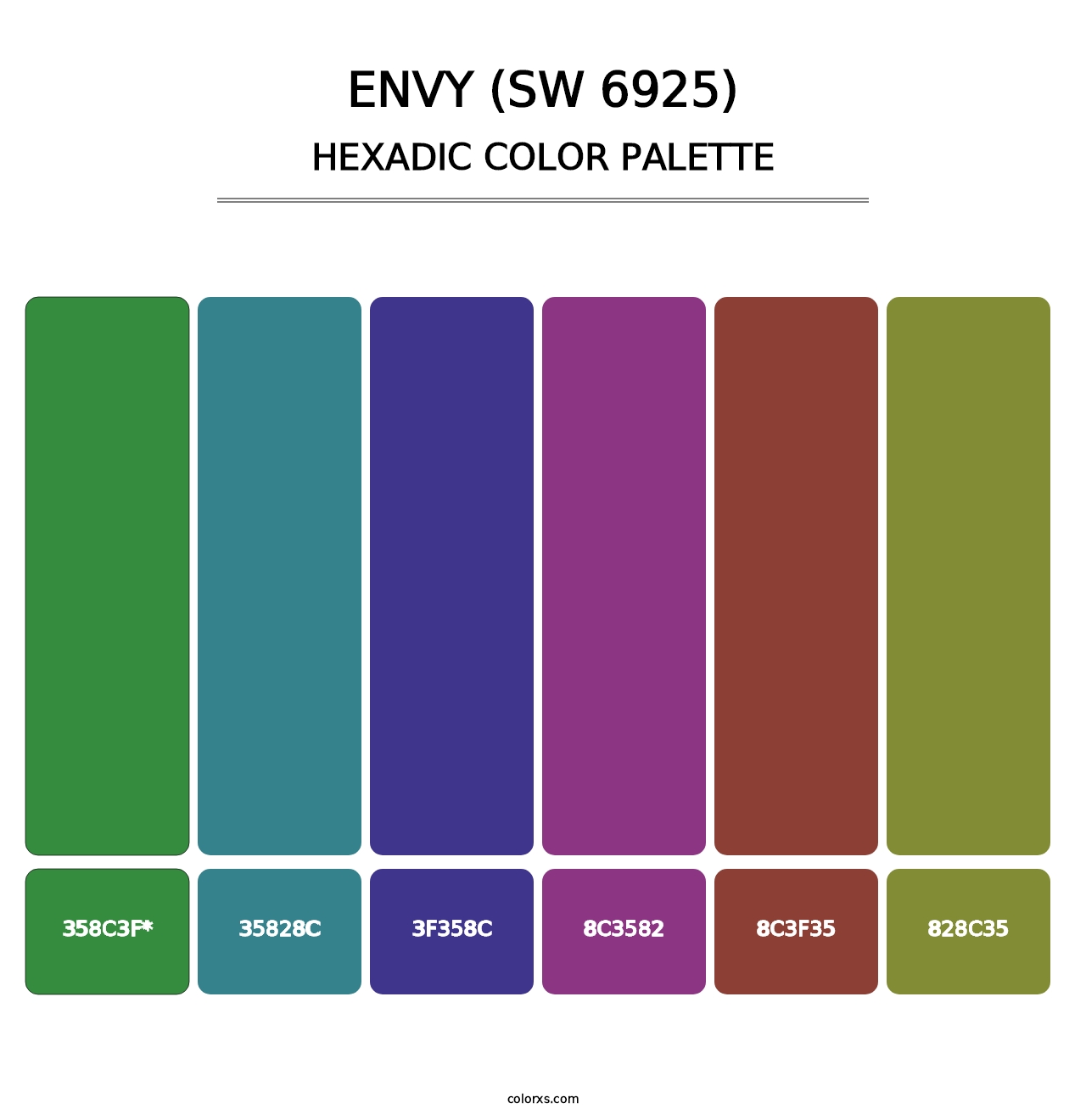 Envy (SW 6925) - Hexadic Color Palette